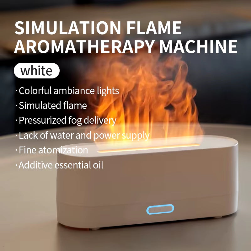 Newest RGB Flame Aroma Diffuser Humidifier USB Desktop Simulation Light Aromatherapy Purifier Air for Bedroom with 7 Colors