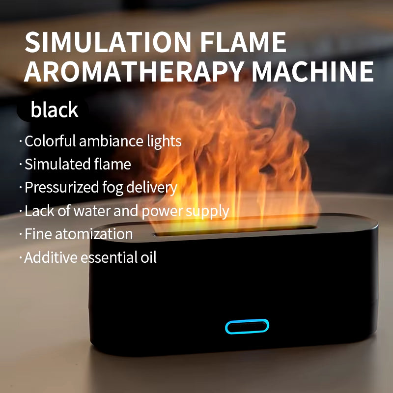 Newest RGB Flame Aroma Diffuser Humidifier USB Desktop Simulation Light Aromatherapy Purifier Air for Bedroom with 7 Colors